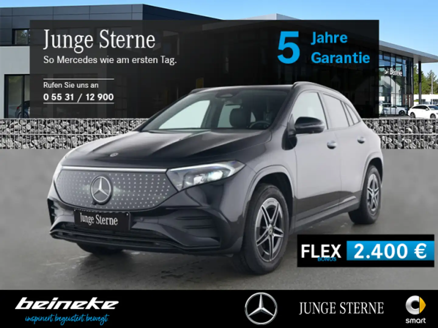 Mercedes-Benz EQA 300 EQA 300 4M AMG Adv+ Night AHK Pano 360° Winter-P Noir - 1