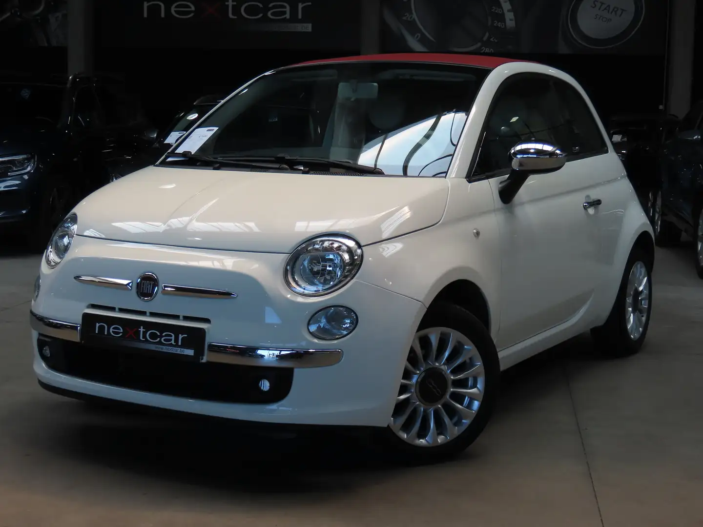 Fiat 500C 1.2i Lounge *BLUETOOTH-PARKING AR-A/C-TISSU/CUIR* Blanc - 2