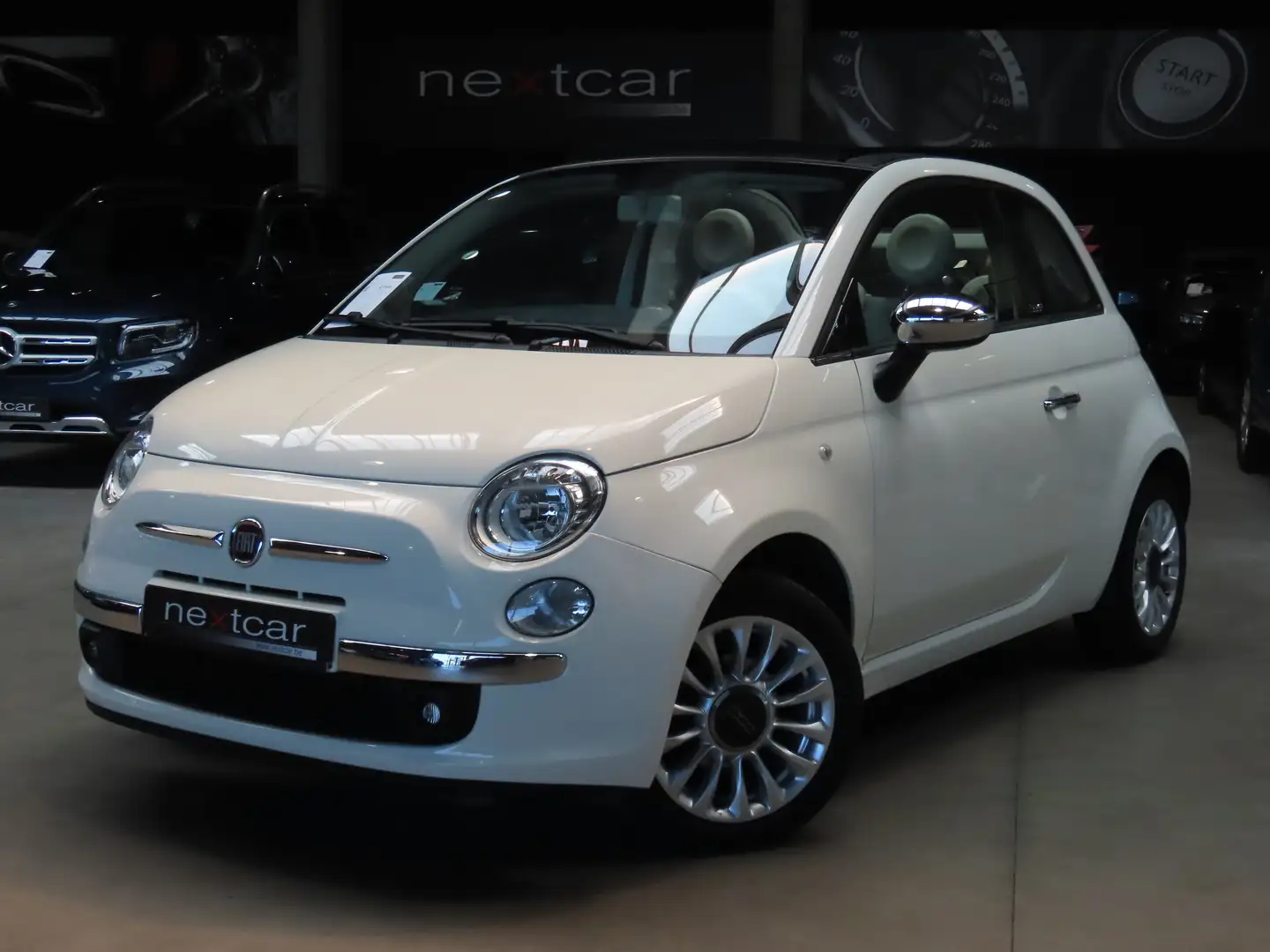 Fiat 500C 1.2i Lounge *BLUETOOTH-PARKING AR-A/C-TISSU/CUIR* Blanc - 1