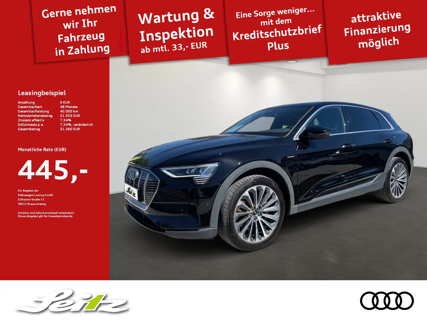 Audi e-tron 50 quattro *AHK*PANO*STANDH*KAMERA*NAVI* Schwarz - 1