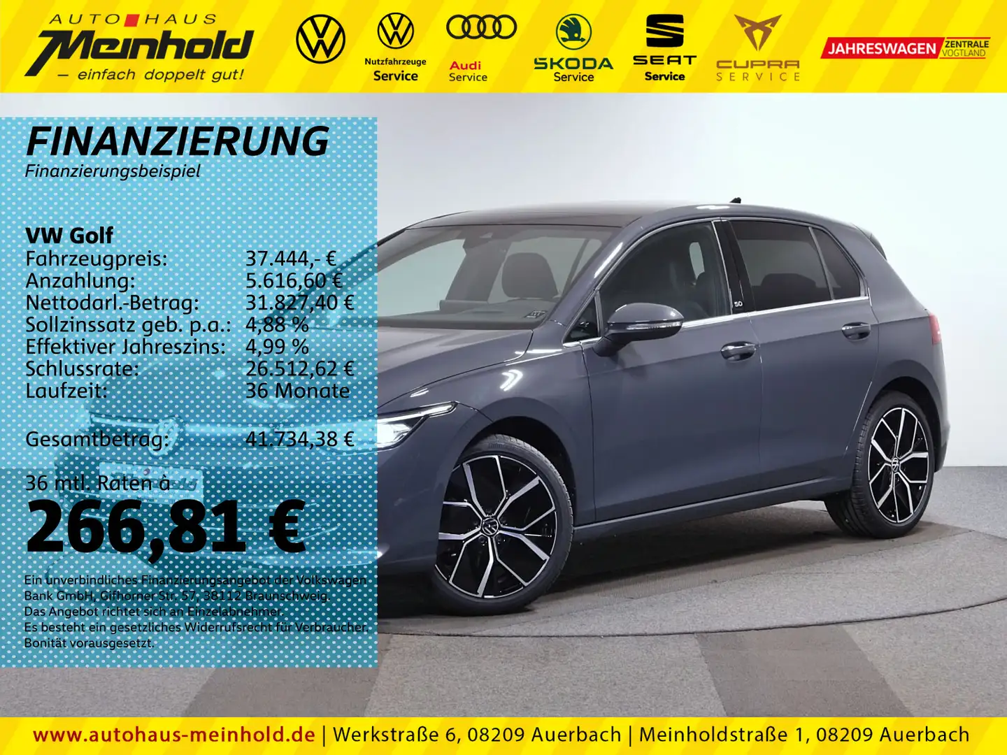 Volkswagen Golf Style 1.5 TSI DSG Edition 50, ach, AHK, DCC Grau - 1