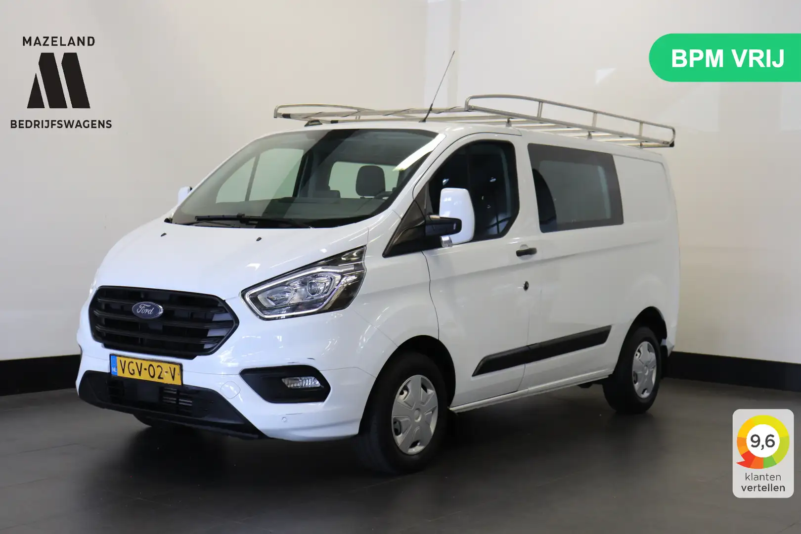 Ford Transit Custom 2.0 TDCI Dubbele Cabine Imperiaal EURO 6 - Airco - Blanco - 1