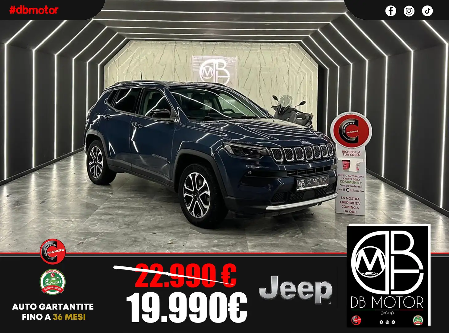 Jeep Compass Compass II 2021 1.3 turbo t4 phev Limited 4xe auto Blu/Azzurro - 1