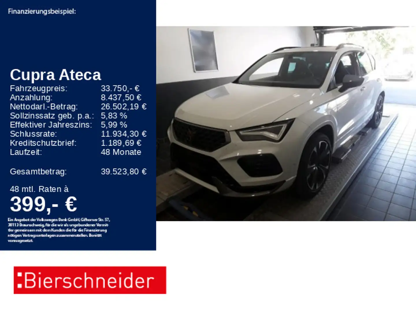 CUPRA Ateca 2.0 TSI DSG 4Drive VZ AHK PANO BEATS BREMB Weiß - 1
