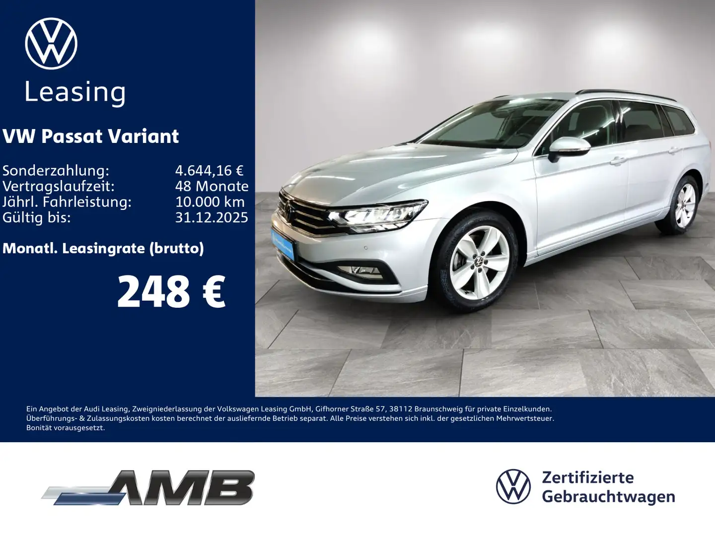 Volkswagen Passat Variant Business 2.0 TSI AHK/HuD/Navi/RFK Silber - 1