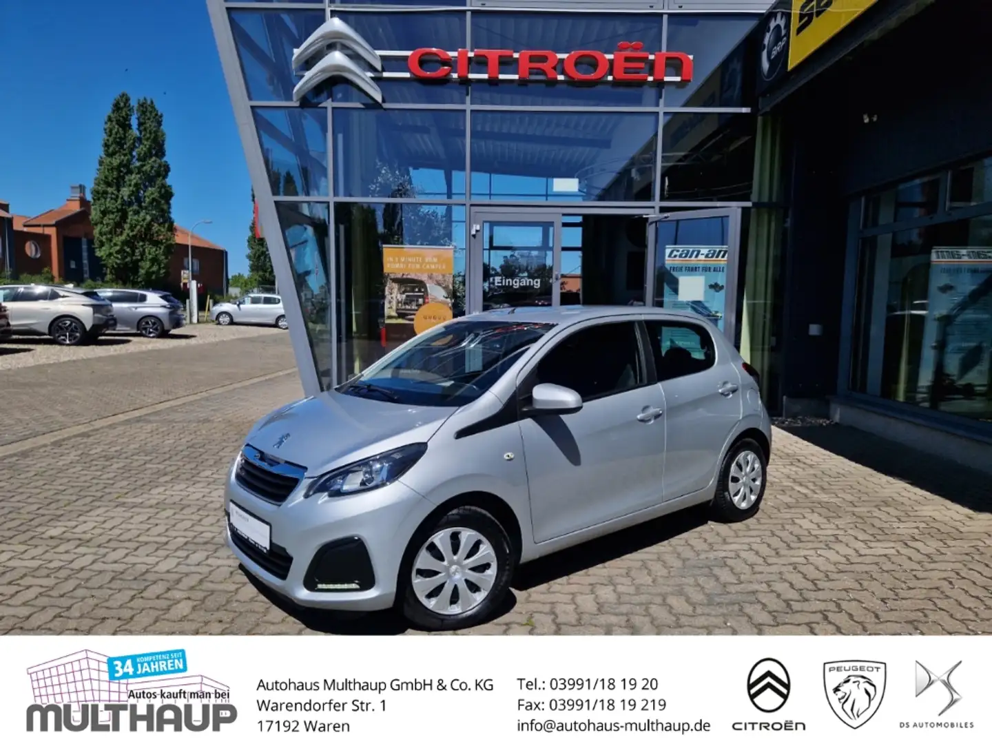 Peugeot 108 Active 1.0 VTi Klima BT USB Argent - 1