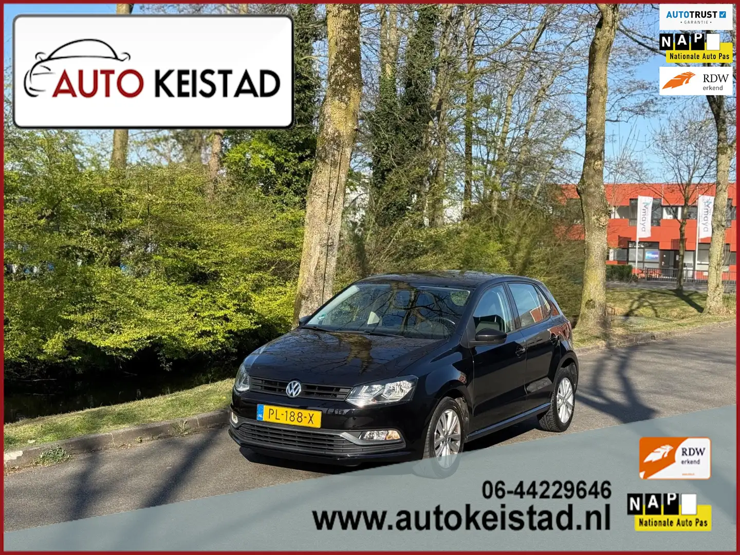 Volkswagen Polo 1.0 Comfortline Connected 5-DEURS AIRCO/BLUETOOTH! Zwart - 1