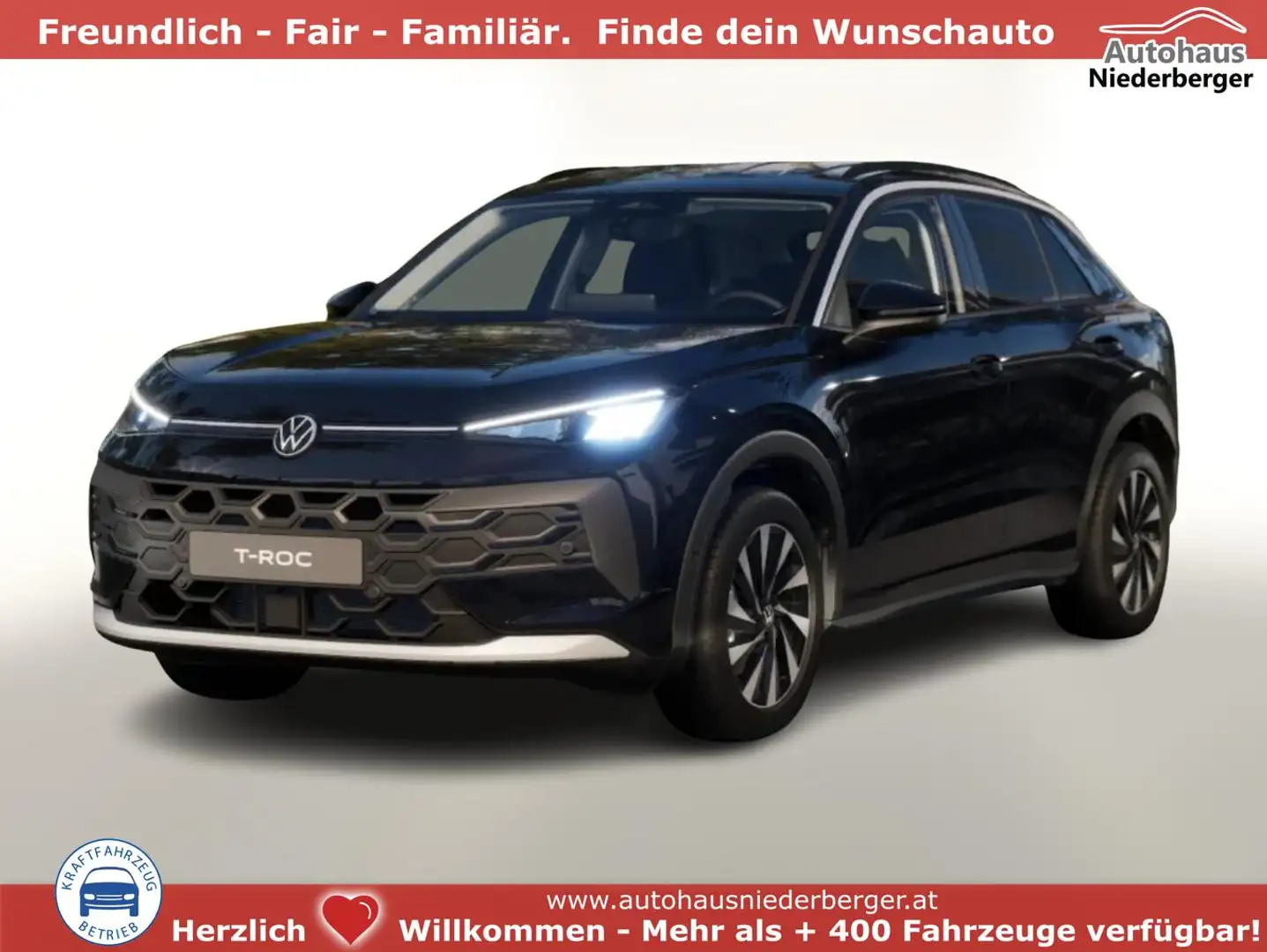 Volkswagen T-Roc Life eTSI neuMod AHK 5JGar SHZ LM17 PrivG Kam 1... Schwarz - 1