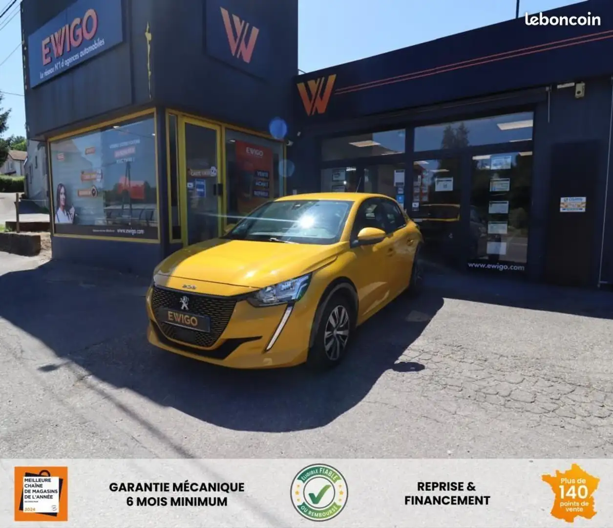 Peugeot 208 E-208 GENERATION-II ELECTRIC 135 CH ACTIVE %2B CAMERA RETRO RABATTABLE Jaune - 1