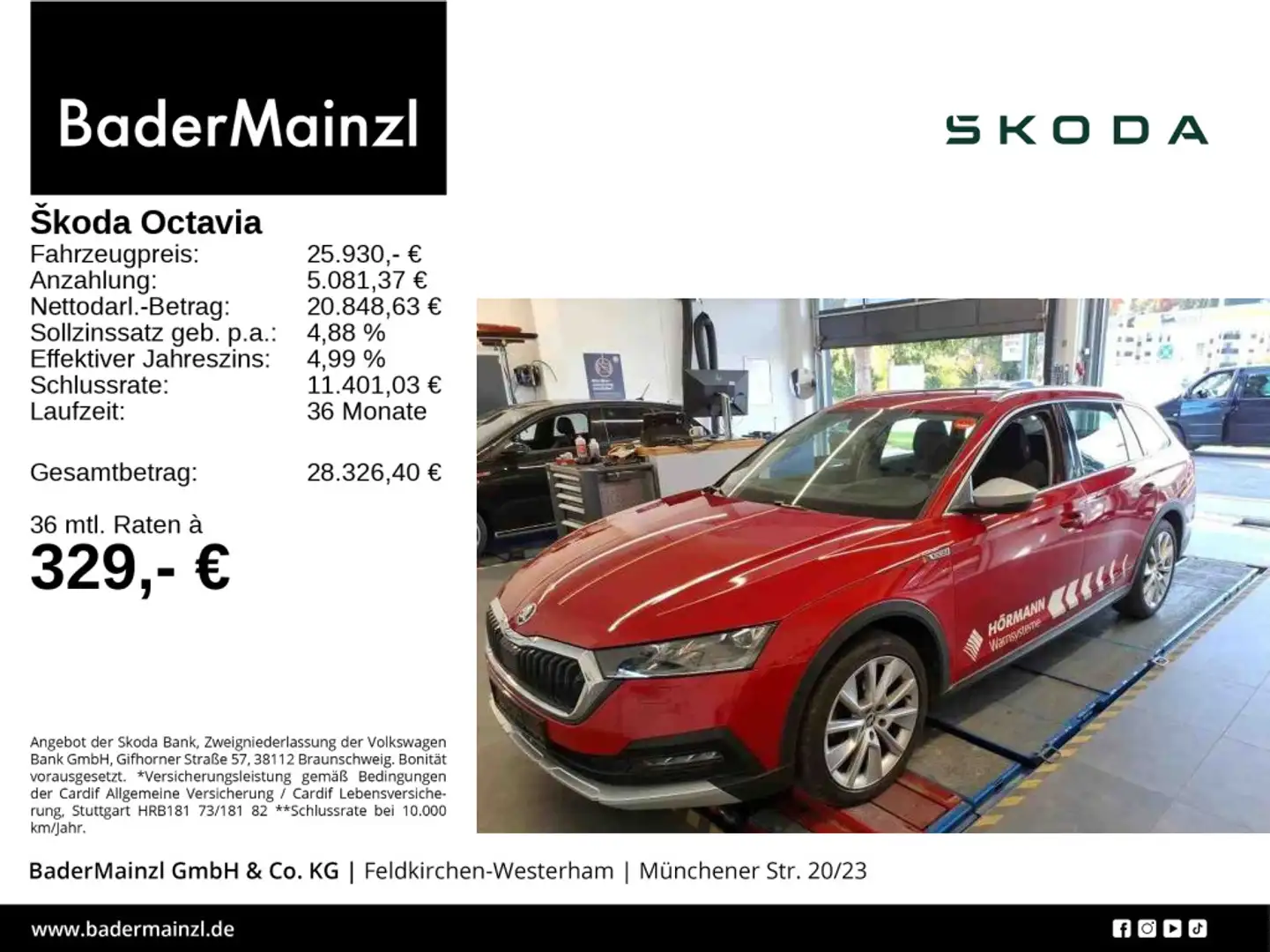 Skoda Octavia Scout 2.0 TDI 4x4 DSG Navi HUD Kamera Rot - 1