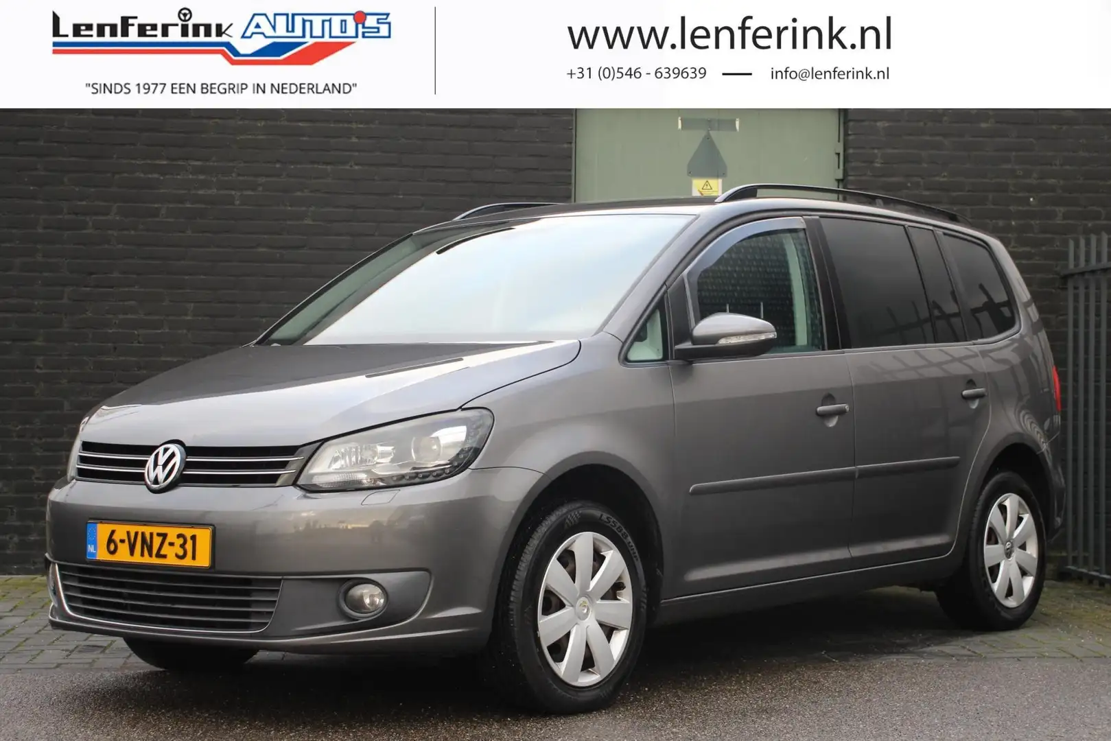 Volkswagen Touran 2.0 TDI 140 pk DSG Aut. GRIJS KENTEKEN Navi, Xenon Grijs - 1