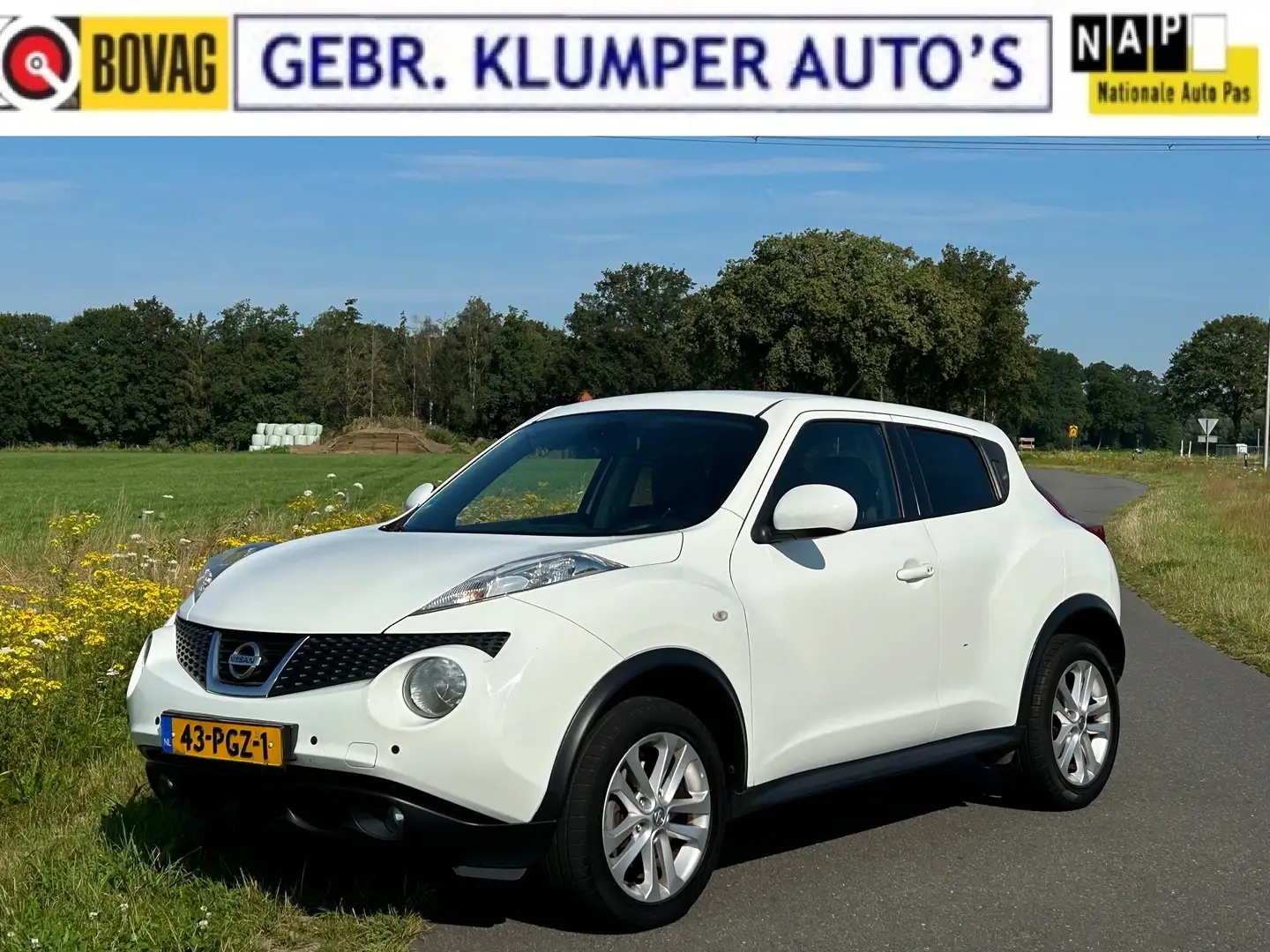 Nissan Juke 1.6 DIG-T Acenta, Leer, Navi, Cruise, Keyless, ECC Wit - 1