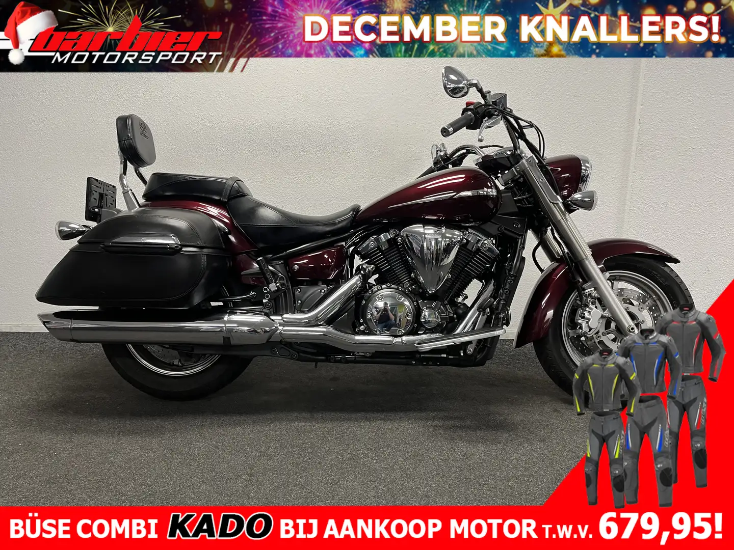 Yamaha XVS 1300 A MIDNIGHT STAR Rood - 1