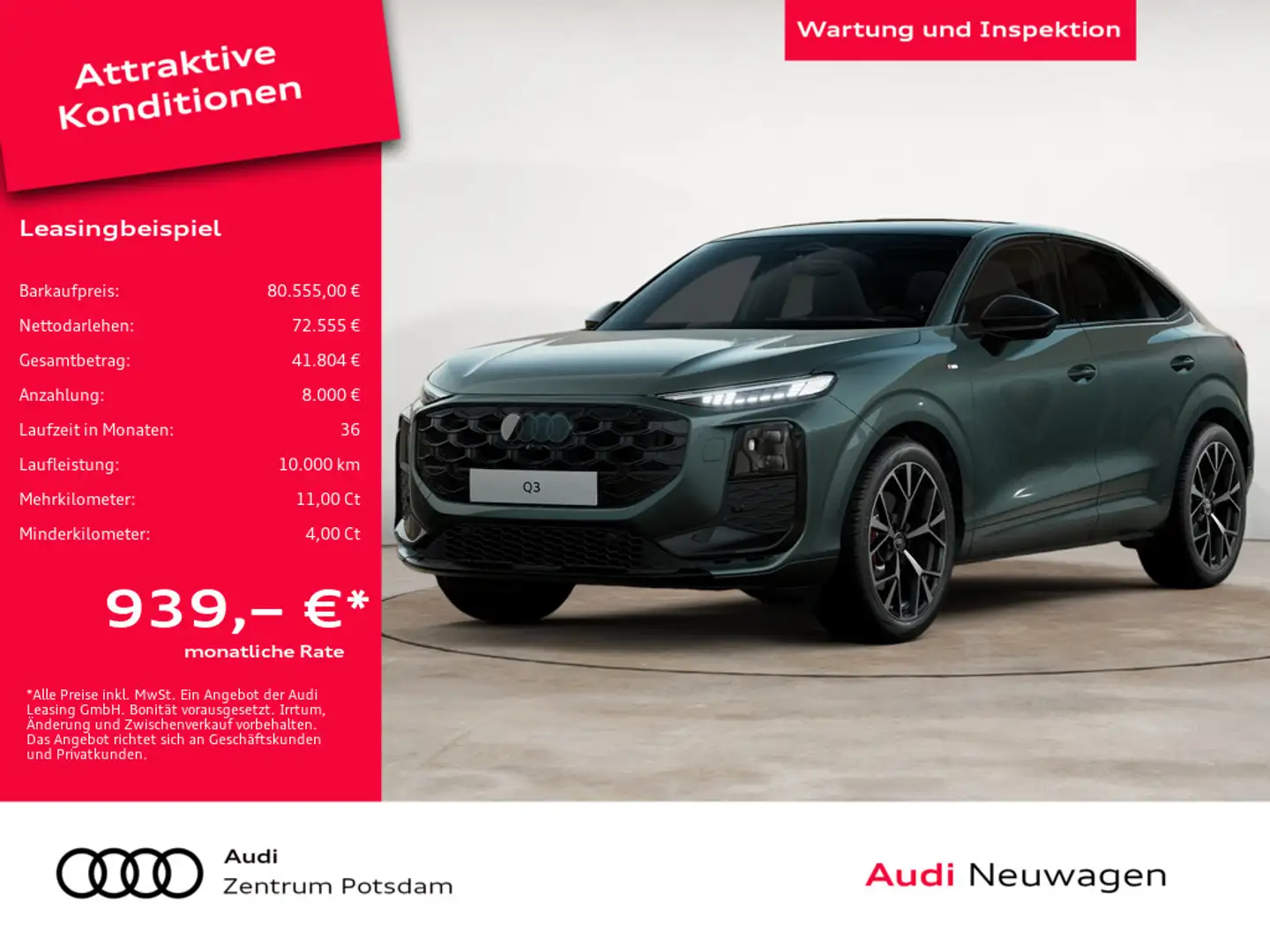 Audi Q3 Sportback TFSI quattro SHZ NAVI HUD PANO Verde - 1