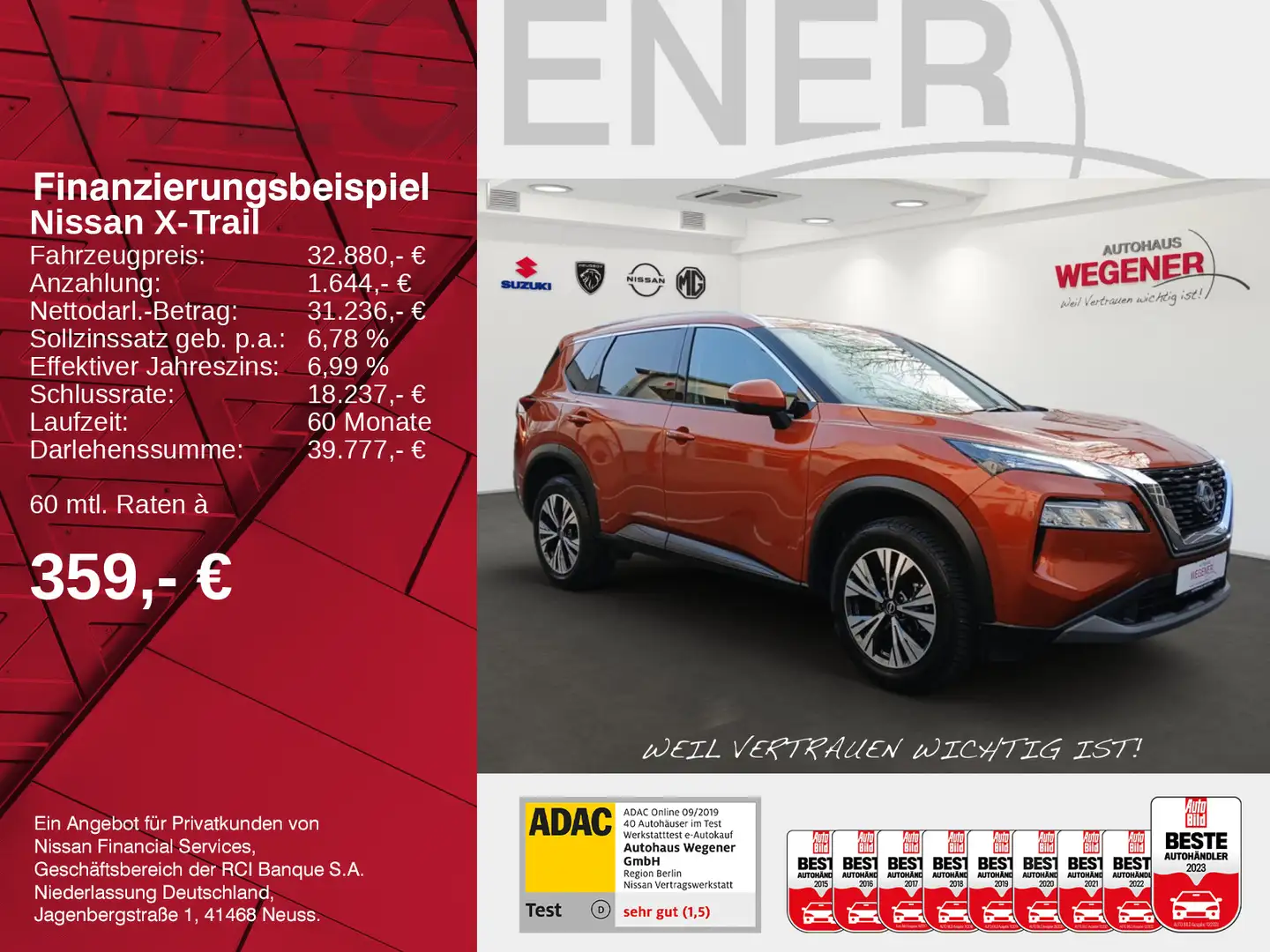 Nissan X-Trail 1.5 DIG-T N-CONNECTA LED NAVI SHZ 360° Orange - 2