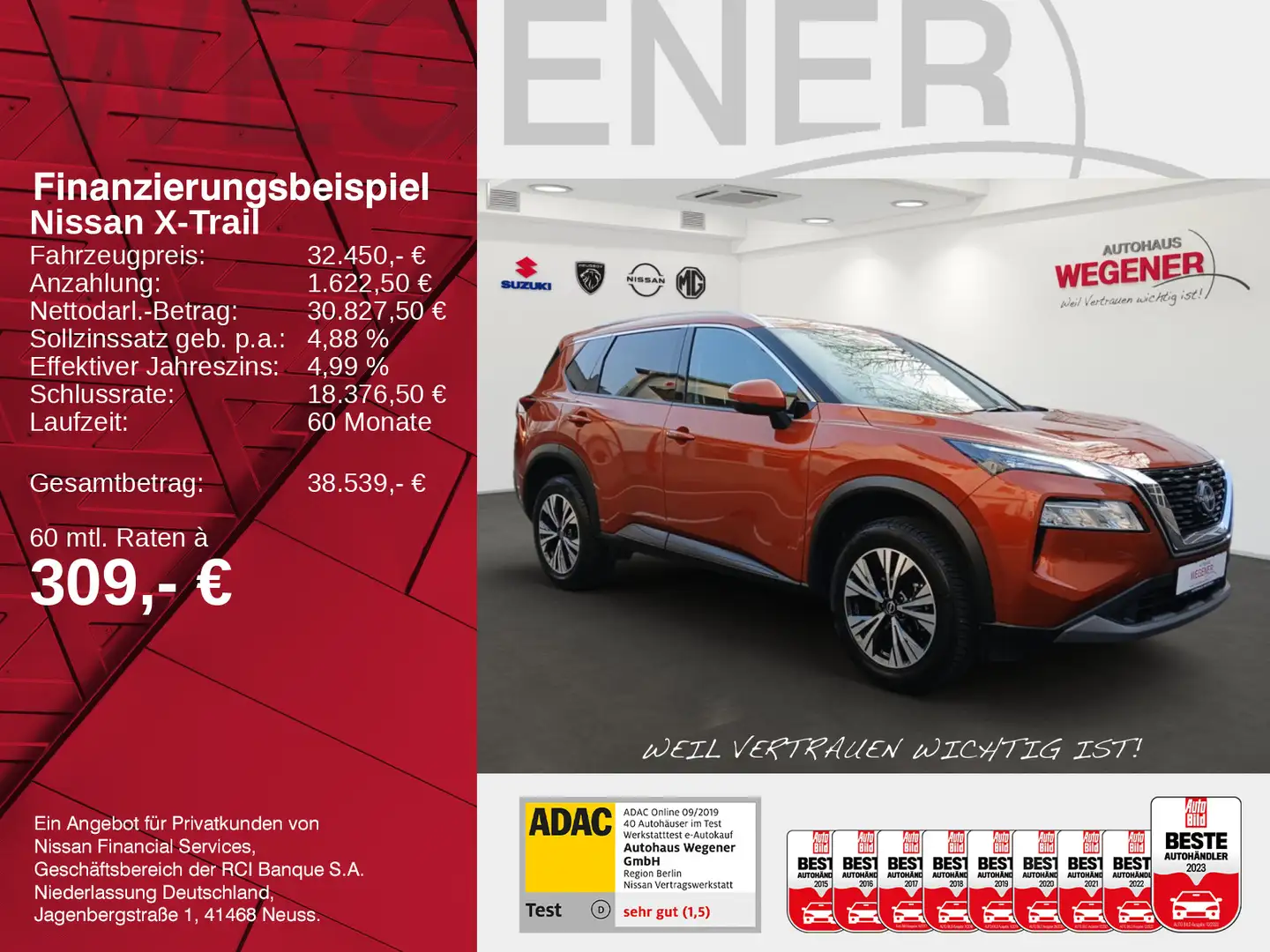 Nissan X-Trail 1.5 DIG-T N-CONNECTA LED NAVI SHZ 360° Orange - 2