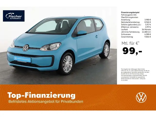 Volkswagen up! Up 1.0 MPI Move 5 Gg. RFK/Climatr./Alu