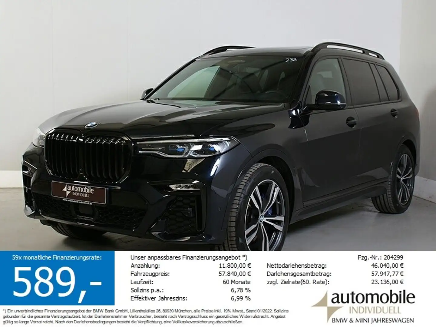 BMW X7 M X7 xDr M50d M Sport Laserl NightVision DAB B&W 7 Schwarz - 1