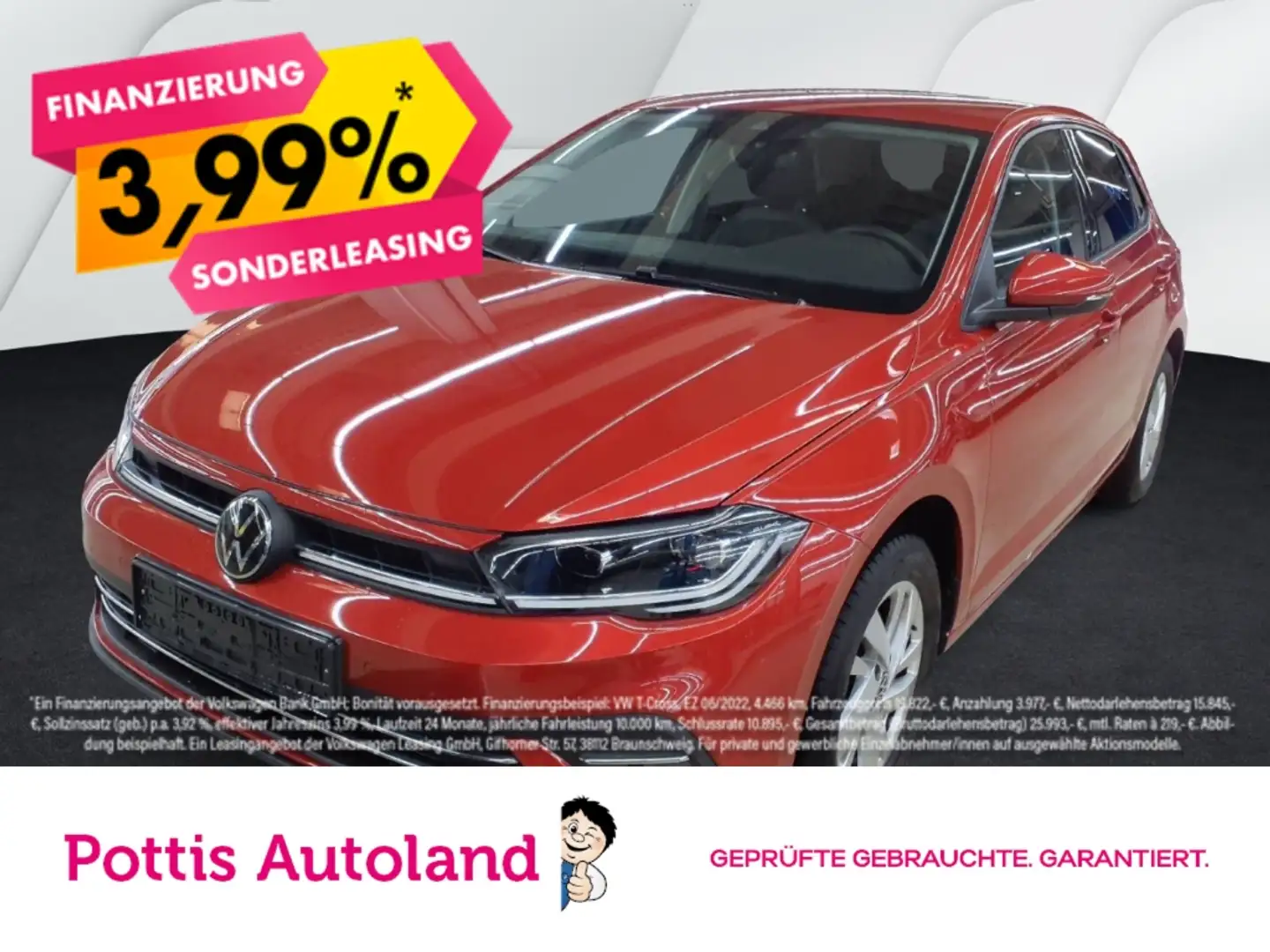 Volkswagen Polo 1.0 TSI DSG STYLE NAVI IQ.LIGHT SITZHZG PDC Rot - 1