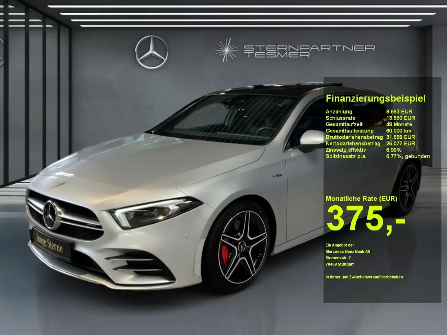 Mercedes-Benz A 35 AMG A 35 4M AMG+Night+Memory+Distronic+Pano+Sound Silber - 1