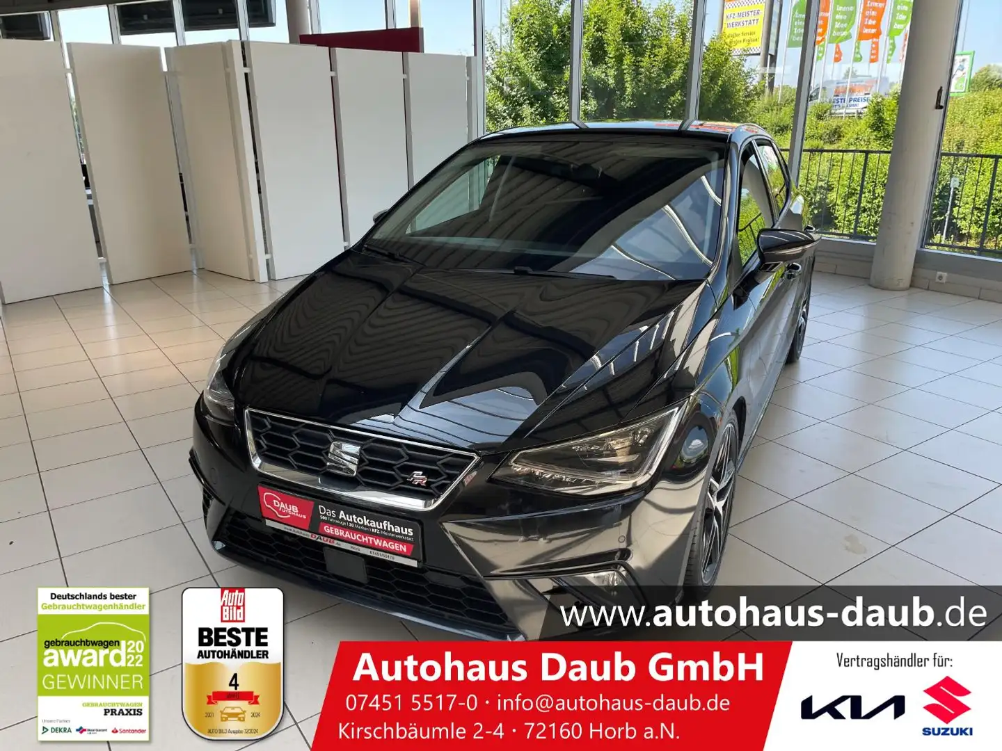 SEAT Ibiza 1.5 TSI FR+Navi+Sportpaket+Klima+Alu+SHZ++ Noir - 1