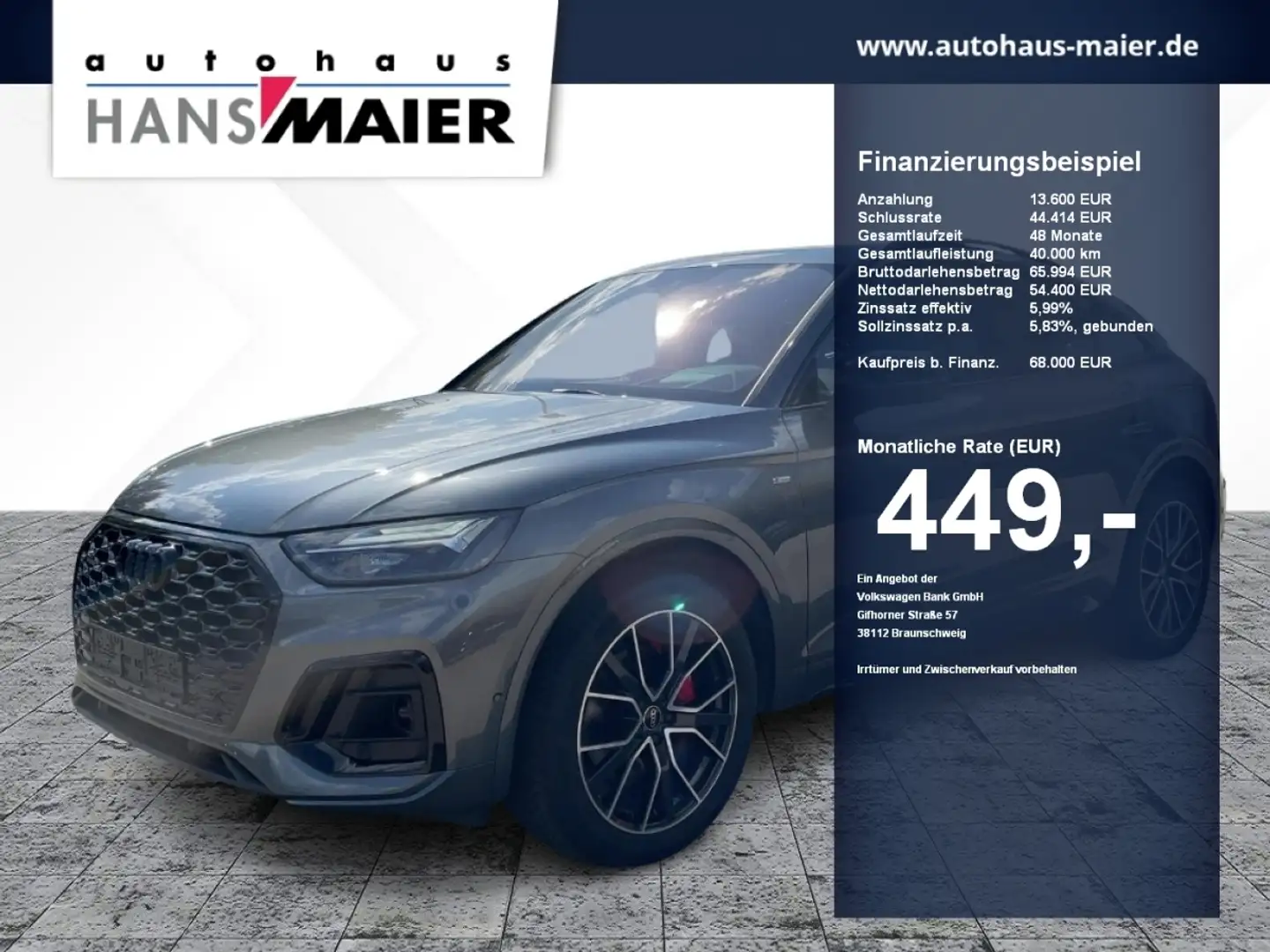 Audi Q5 Sportback TFSI quattro S line AHK Leder Pano Gris - 1