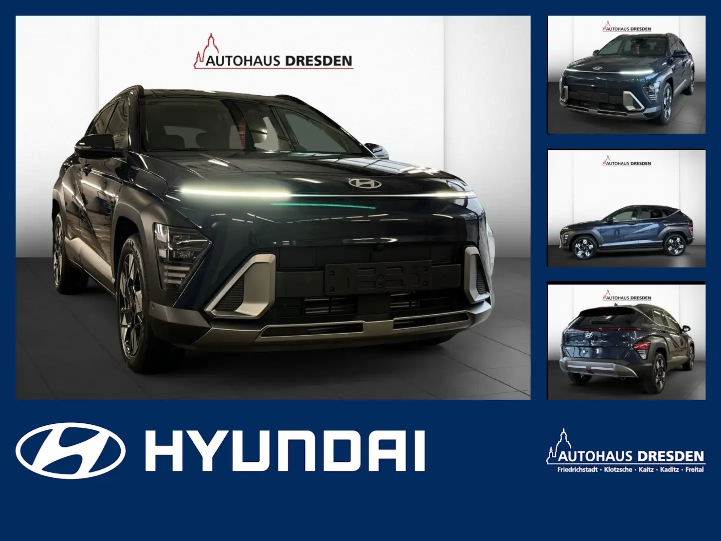 Hyundai KONA 1.6 T-GDI Prime ACC+LED+Navi+SD+SHZ+2xKlima Blau - 1