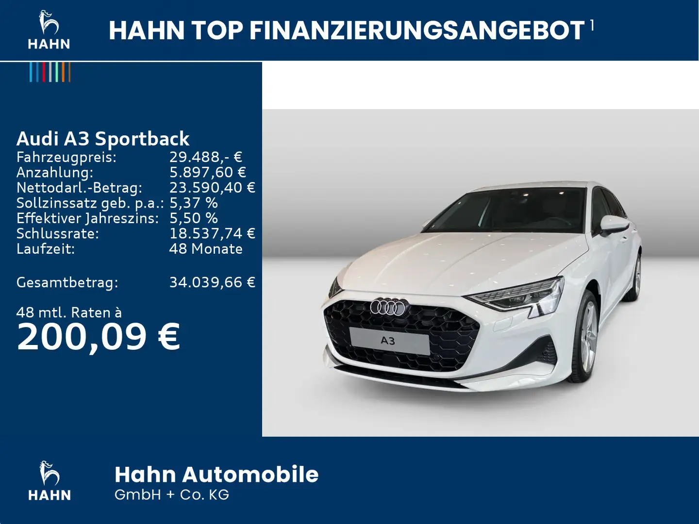 Audi A3 30 TFSI S-tronic advanced LED CAM Weiß - 2