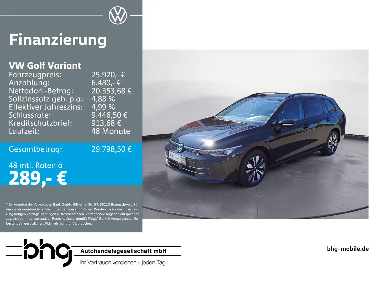 Volkswagen Golf Variant 1.5 TSI OPF Life Schwarz - 1