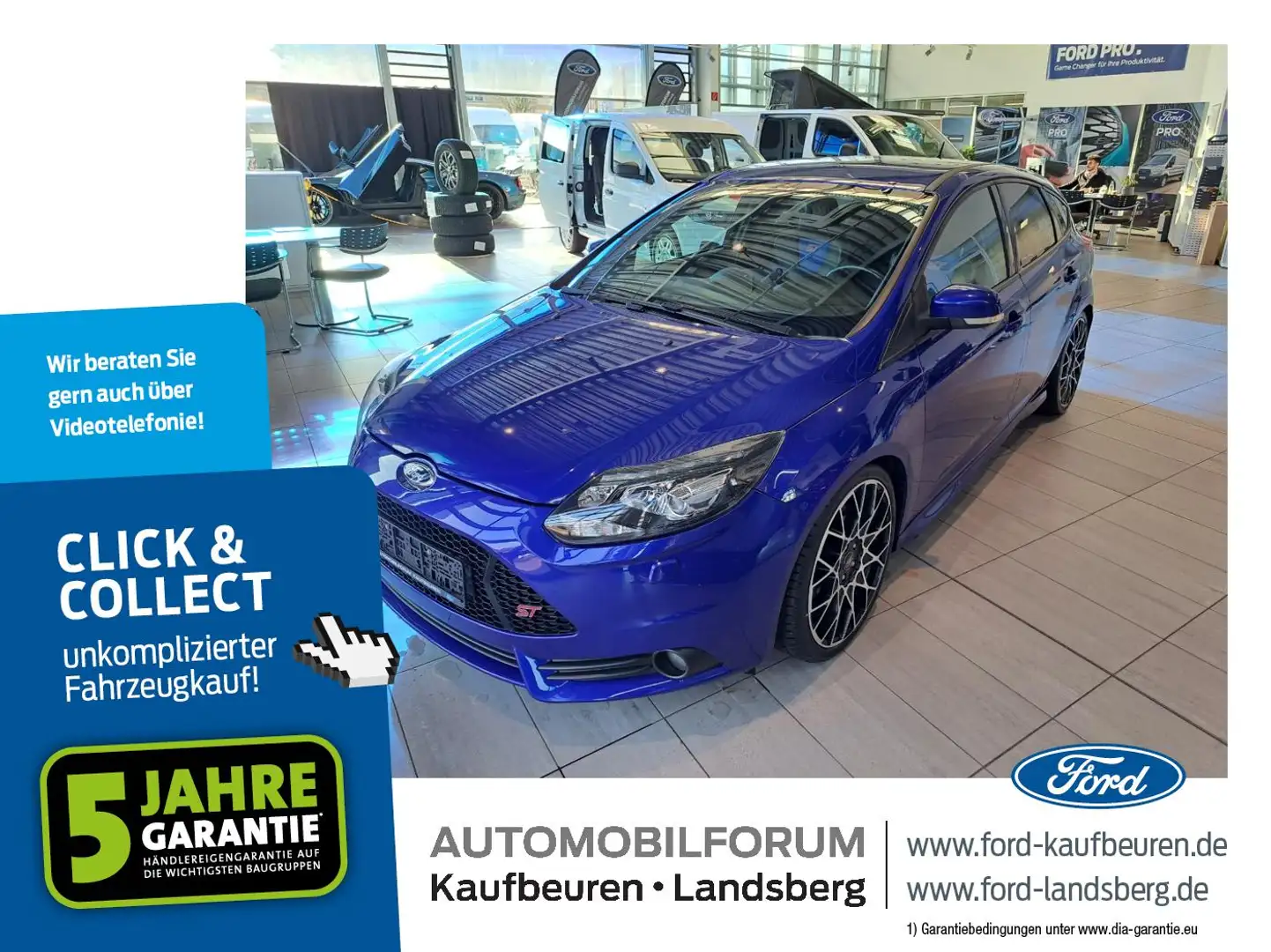 Ford Focus ST 2.0 Xenon SHZ KlimaA PDC Winterpak. Modrá - 1