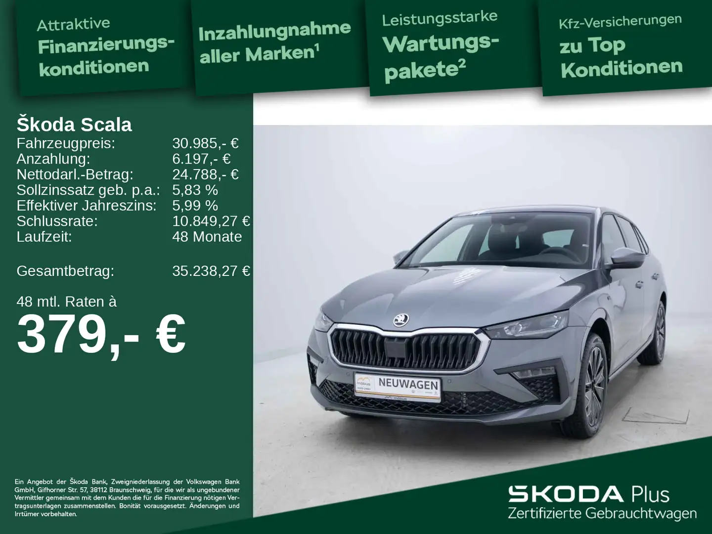 Skoda Scala Tour 1.0 TSI DSG*RFK*APP*LED*ACC*DAB Grau - 1