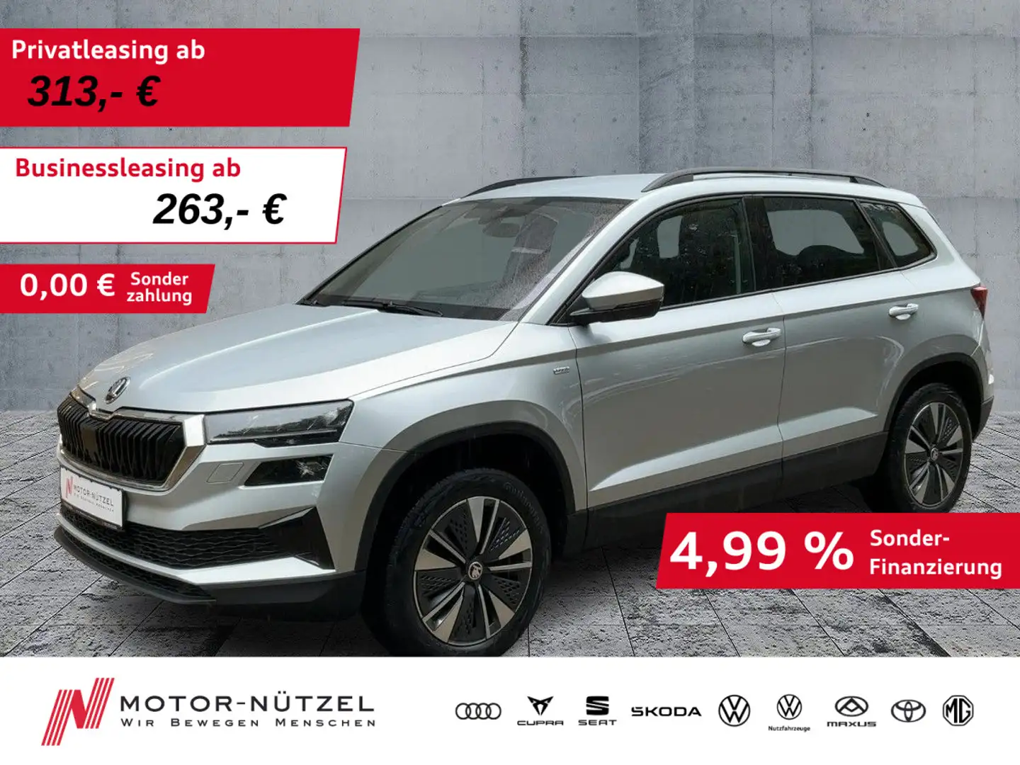 Skoda Karoq 1.5TSI TOUR LED+NAV+APP+ACC+SHZ+PDC+RFK+VC Silber - 1