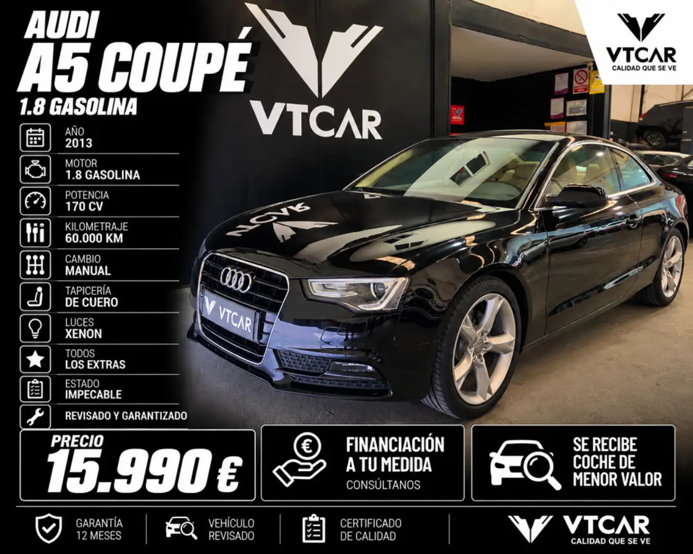 Audi A5 Coupé 1.8 TFSI Advanced edition Negro - 1