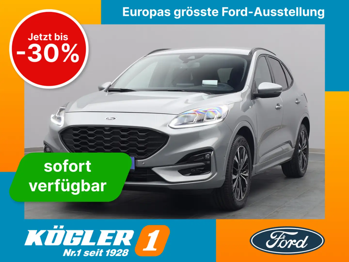 Ford Kuga ST-Line X 190PS FHEV Aut. 4x4/Techno-P./PDC Argent - 1