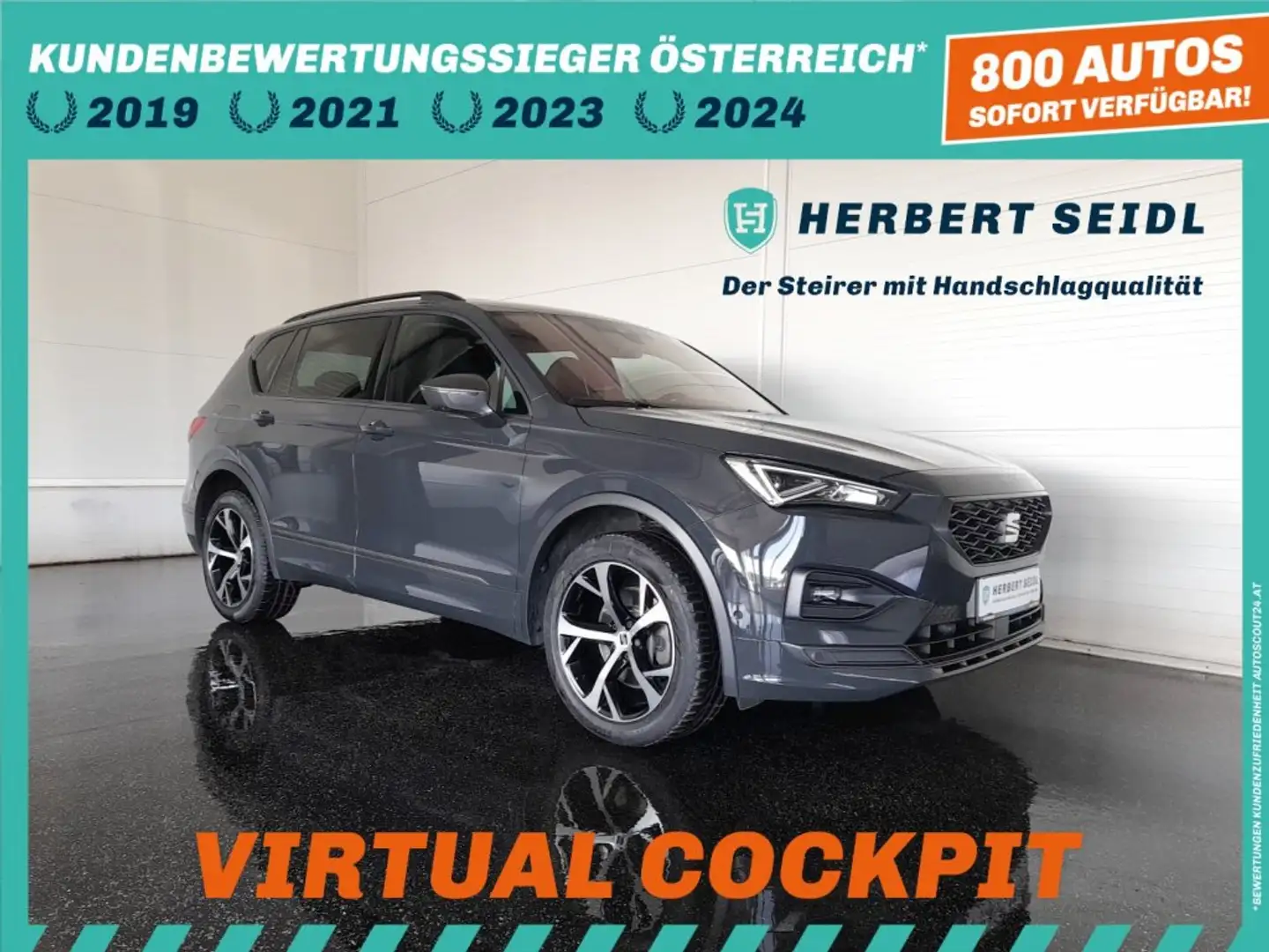 SEAT Tarraco FR-LINE 4x4 2,0 TDI DSG *VOLL-LED / NAVI / VIRTUELL / E-MEMORYSITZE / KAMERA / ACC / 3 ZONEN KLIMA* Grau - 1