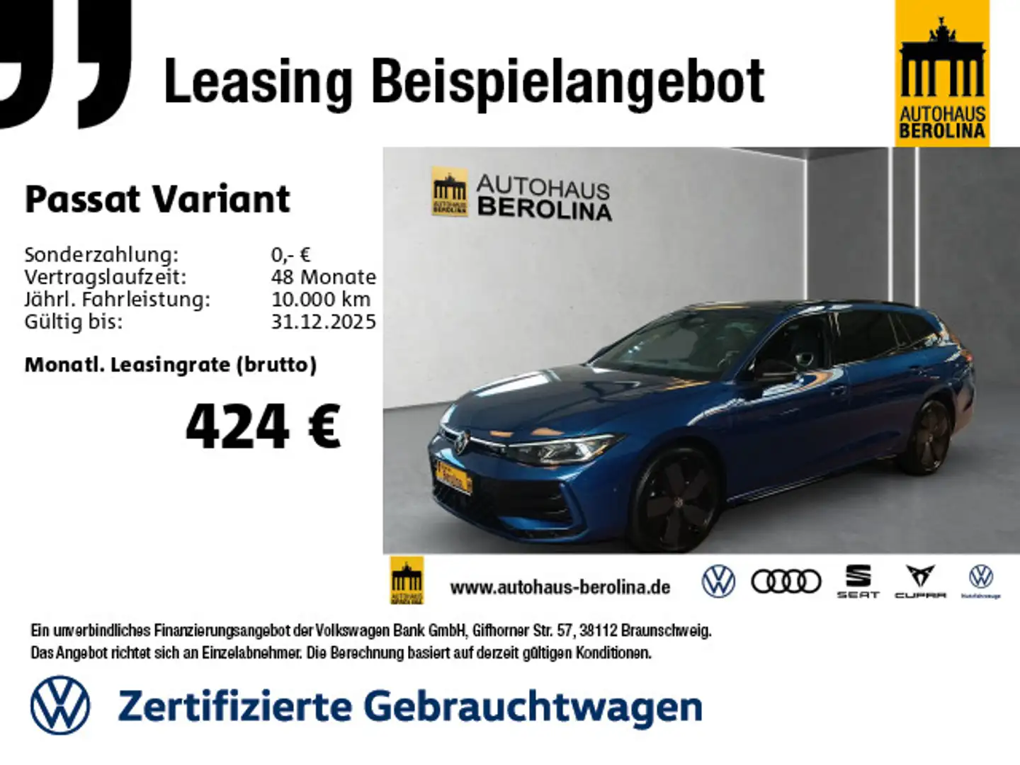 Volkswagen Passat Variant 1.5 eHybrid R-Line Black DSG Blau - 1