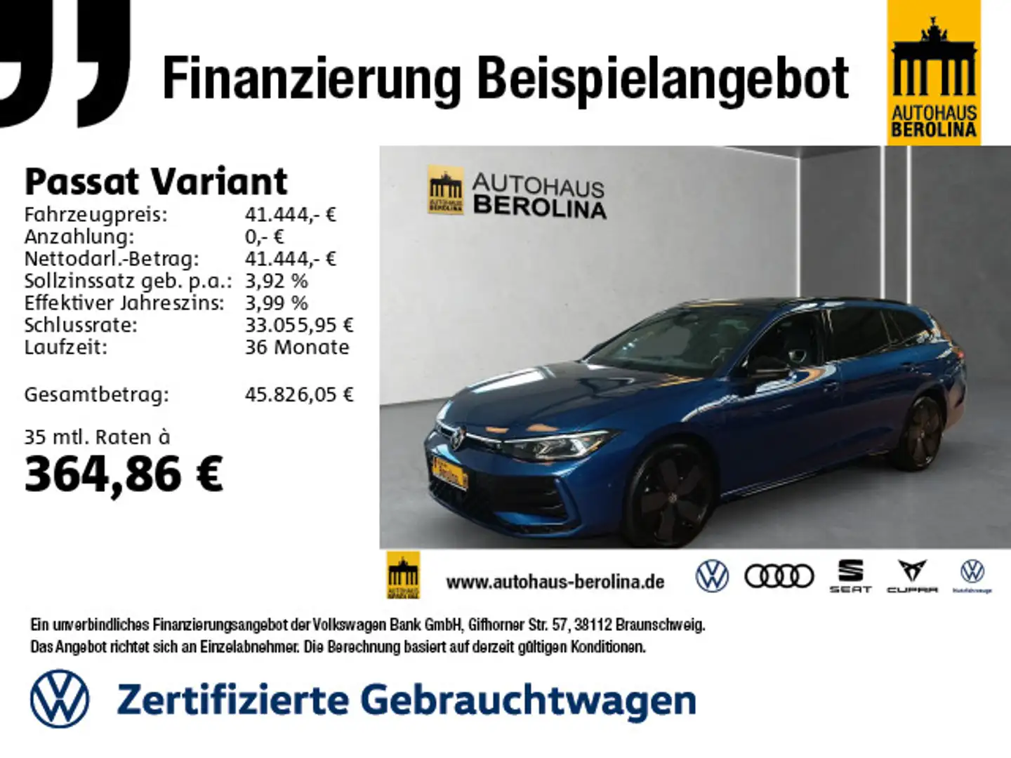 Volkswagen Passat Variant 1.5 eHybrid R-Line Black DSG Blau - 1