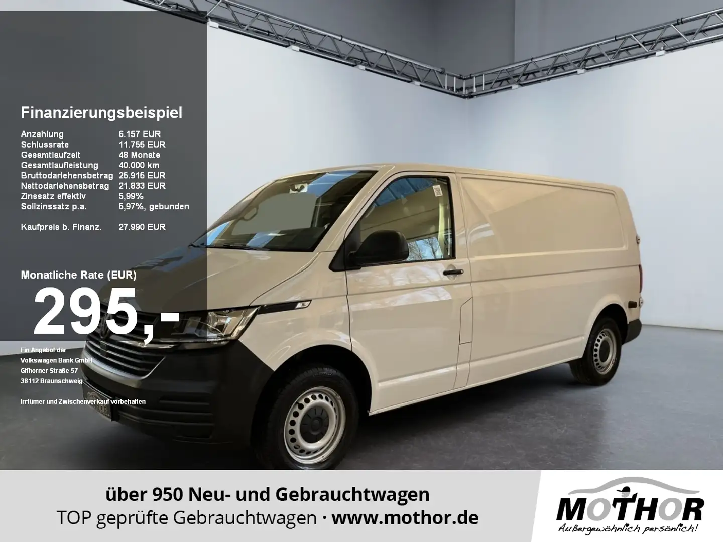 Volkswagen T6.1 Transporter Lang LR EcoProfi TDI AHK PDC Weiß - 1