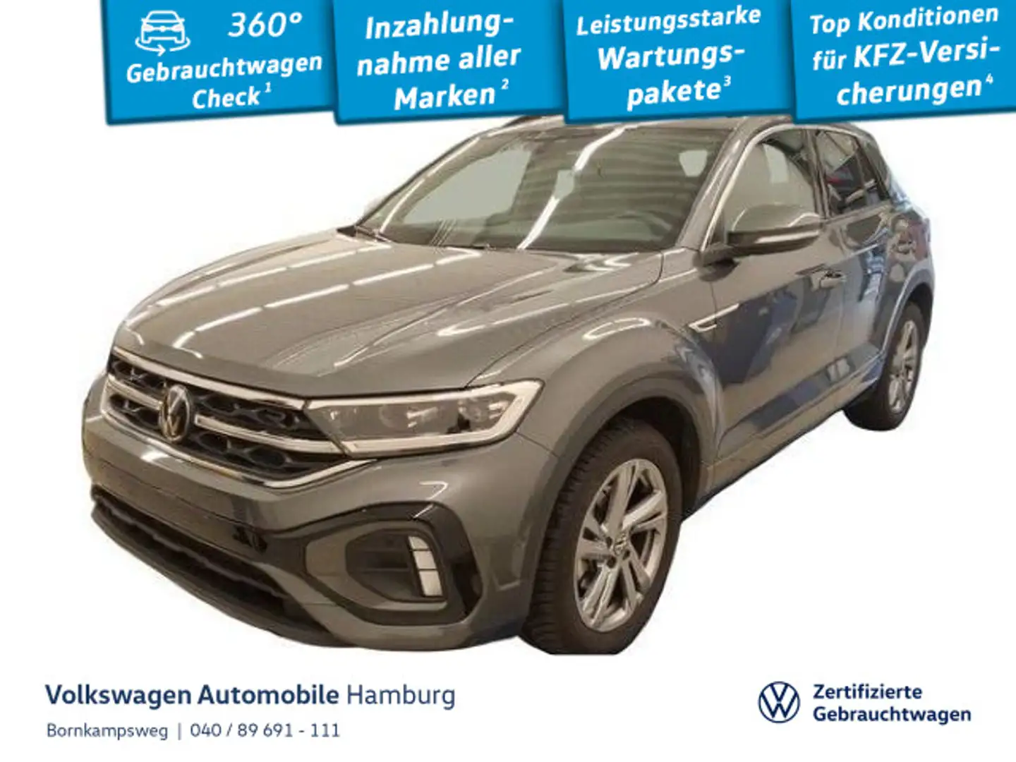 Volkswagen T-Roc 1.5 TSI R-Line DSG Navi Kamera IQ.Light Grau - 1