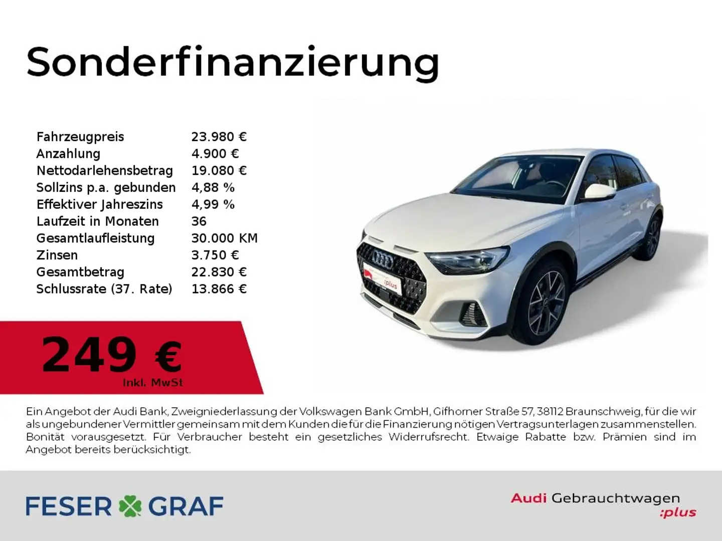 Audi A1 allstreet 30 TFSI S tronic LED+/Comfort-Key/SHZ/CA Weiß - 1