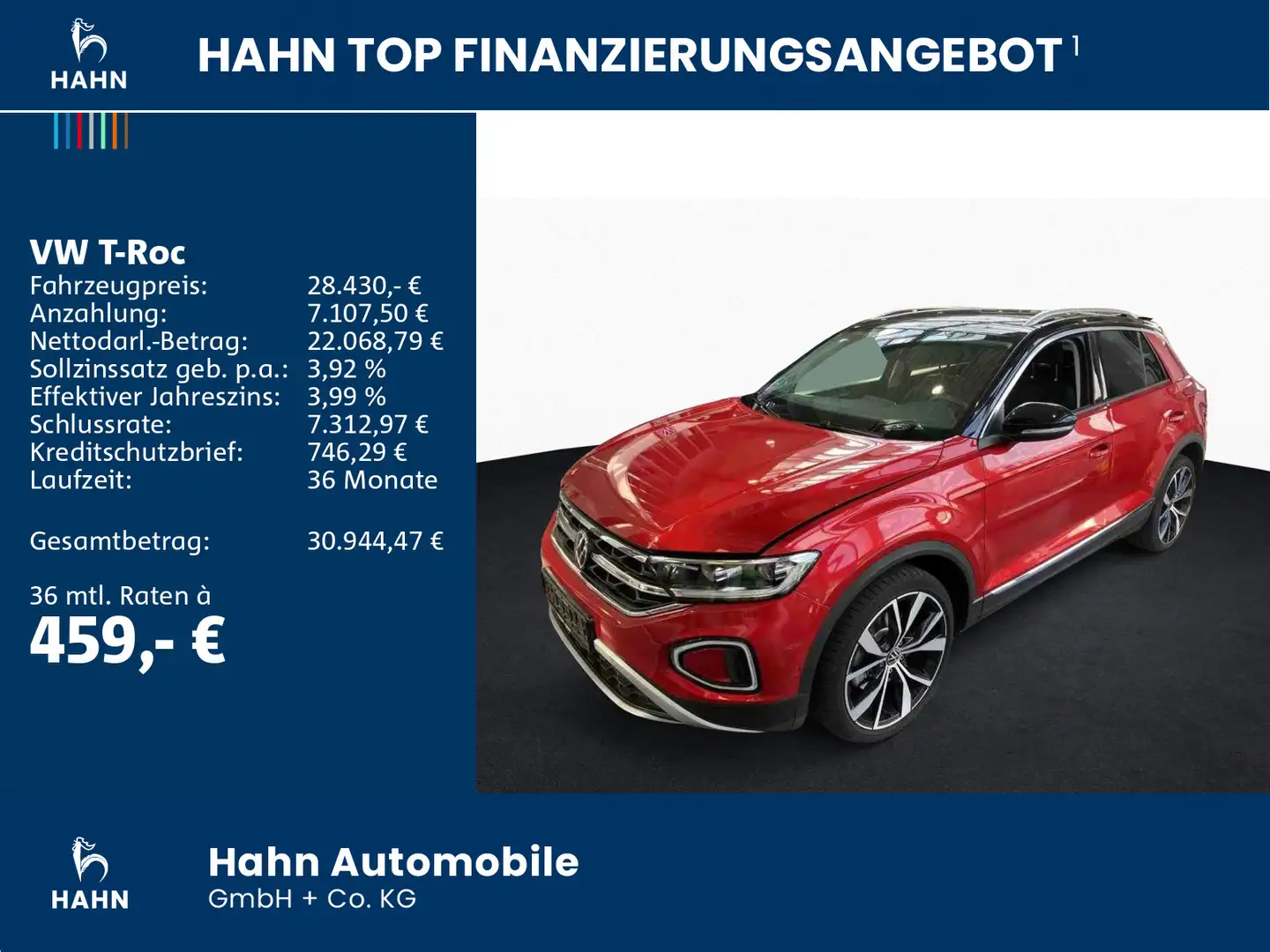 Volkswagen T-Roc 1.5TSI DSG  Style LED Navi Standh ACC APP Rot - 2