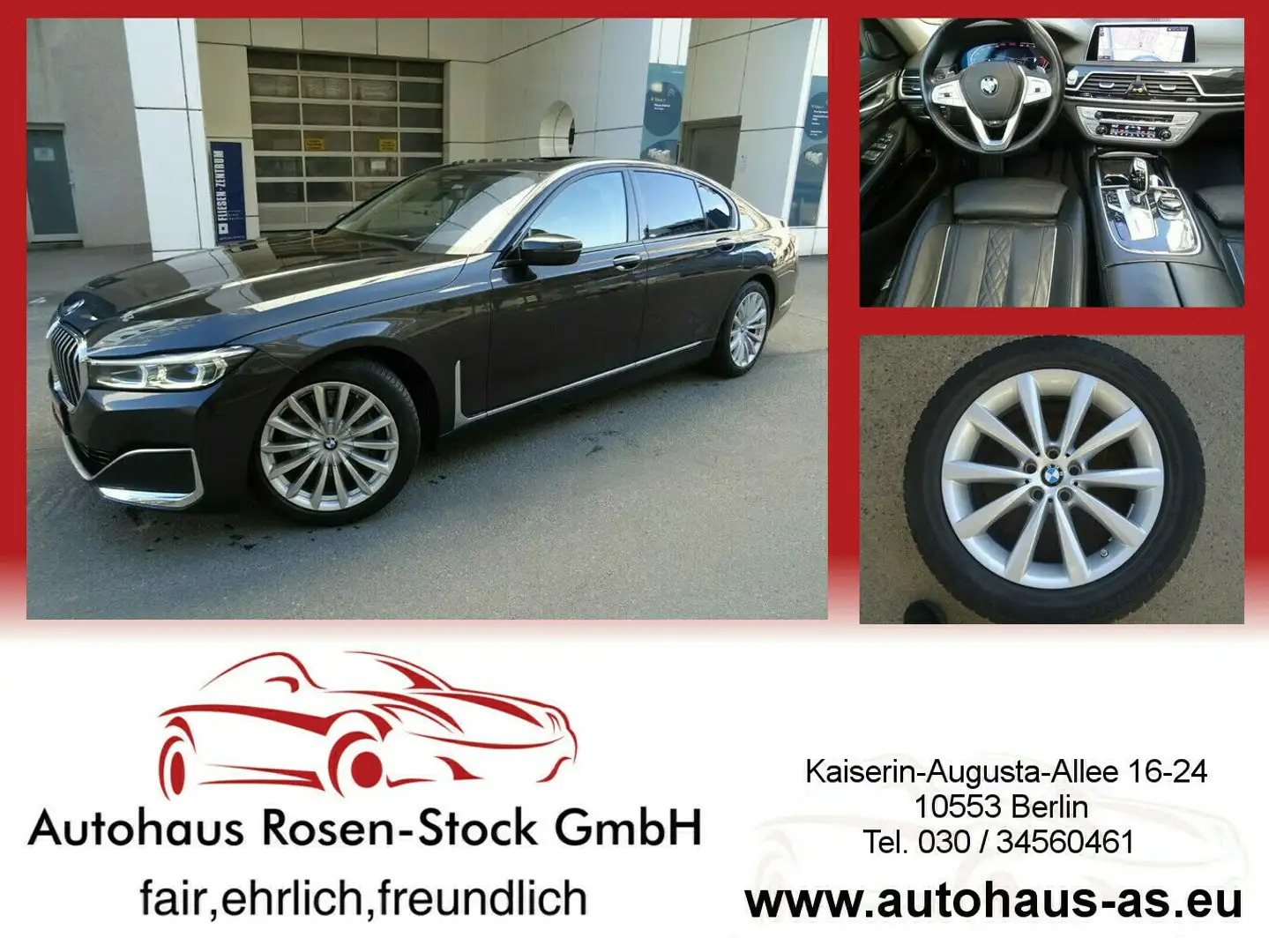 BMW 740 740D xDrive SAG,Leder,Sitzbel,ACC,360° Gris - 1