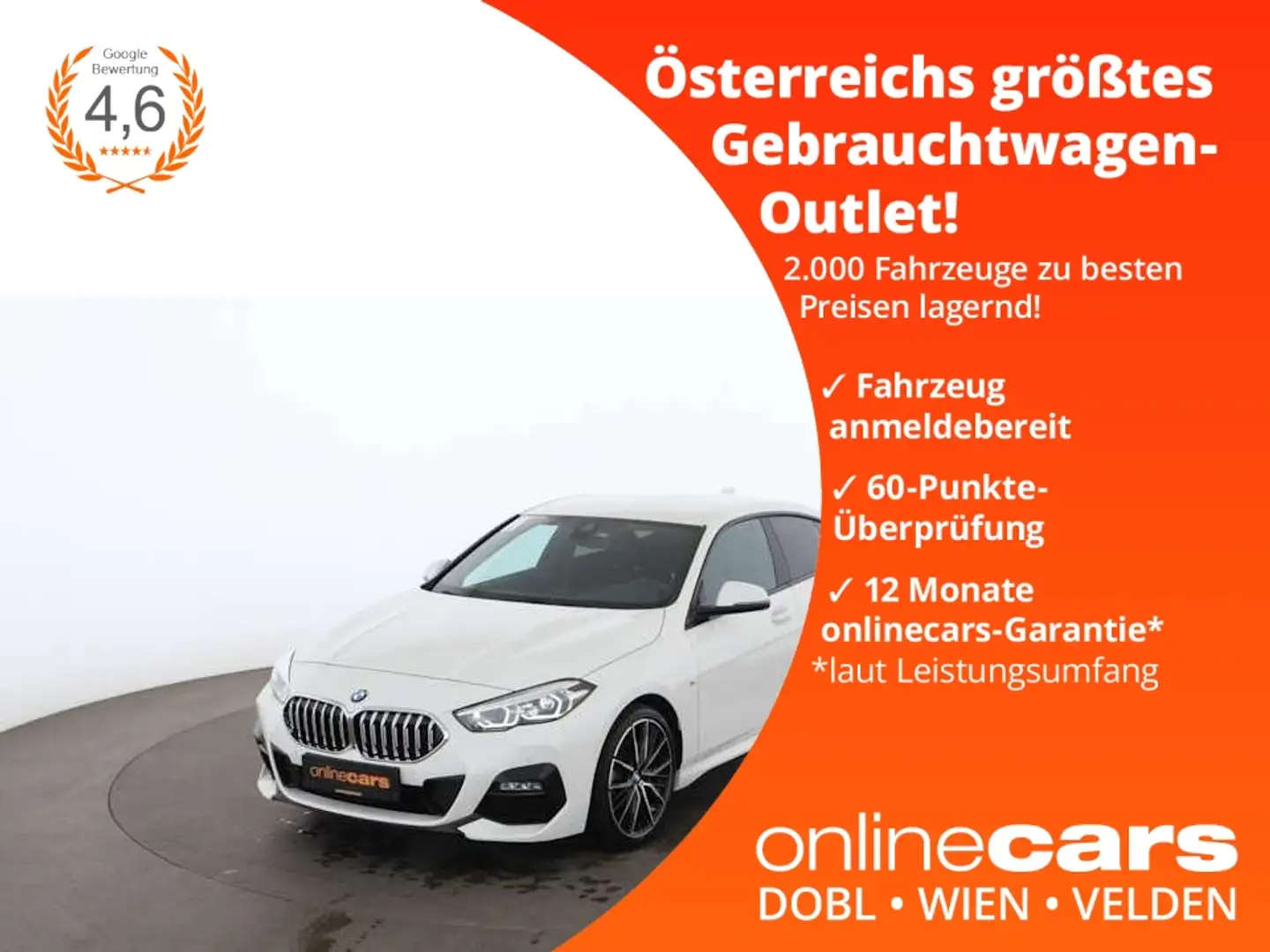 BMW 218 i Gran Coupe M-Sport Aut LED RADAR NAVI LEDER Blanc - 1