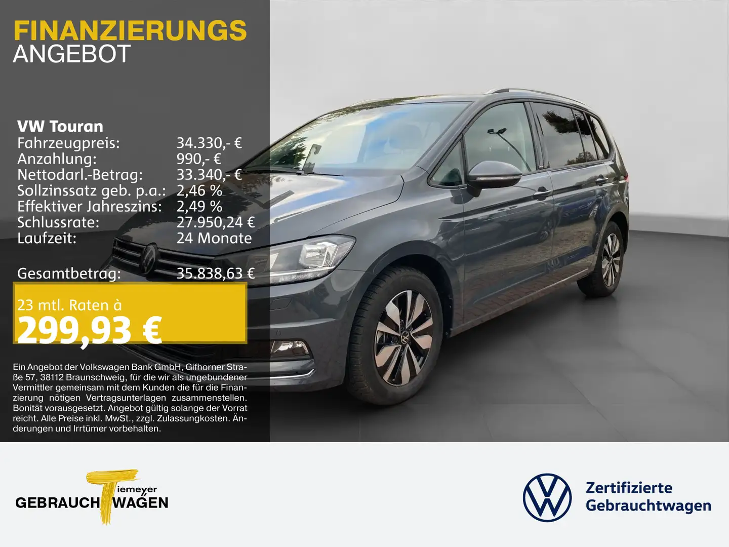 Volkswagen Touran 1.5 TSI DSG MOVE 7-SITZE NAVI eKLAPPE Grau - 1