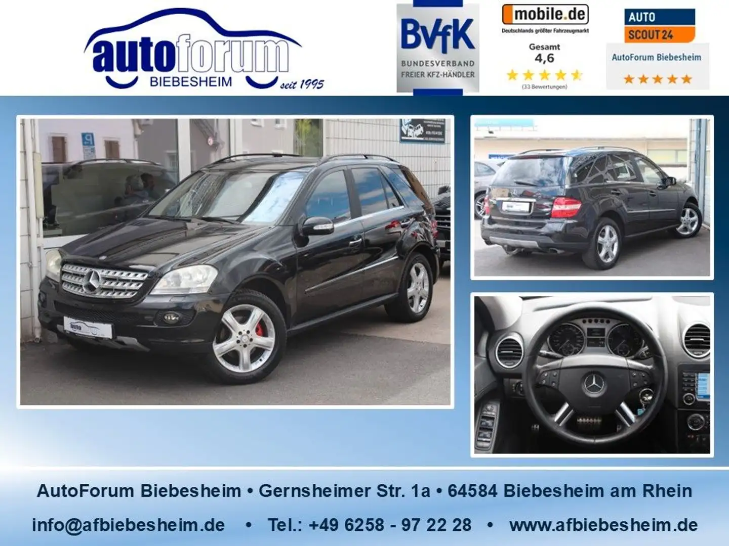 Mercedes-Benz ML 320 CDI Sport-Paket Leder*S-Dach*Bi-Xenon*AHK Schwarz - 1