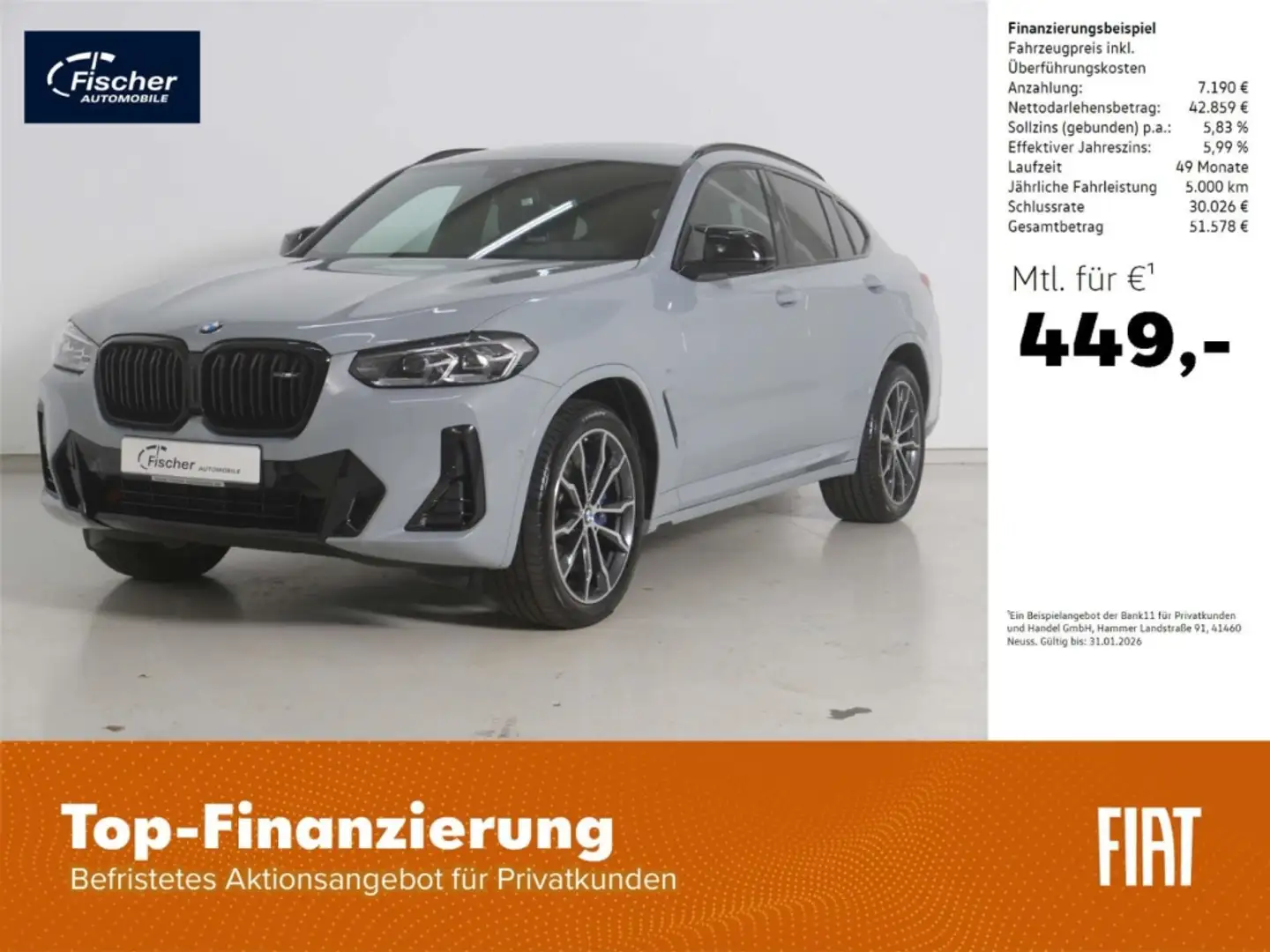 BMW X4 3.0 M40d Grau - 1