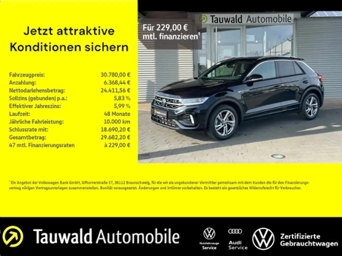 Volkswagen T-Roc 2.0 TDI DSG R-Line AHK/RFK/LED/DCP/ACC Schwarz - 1