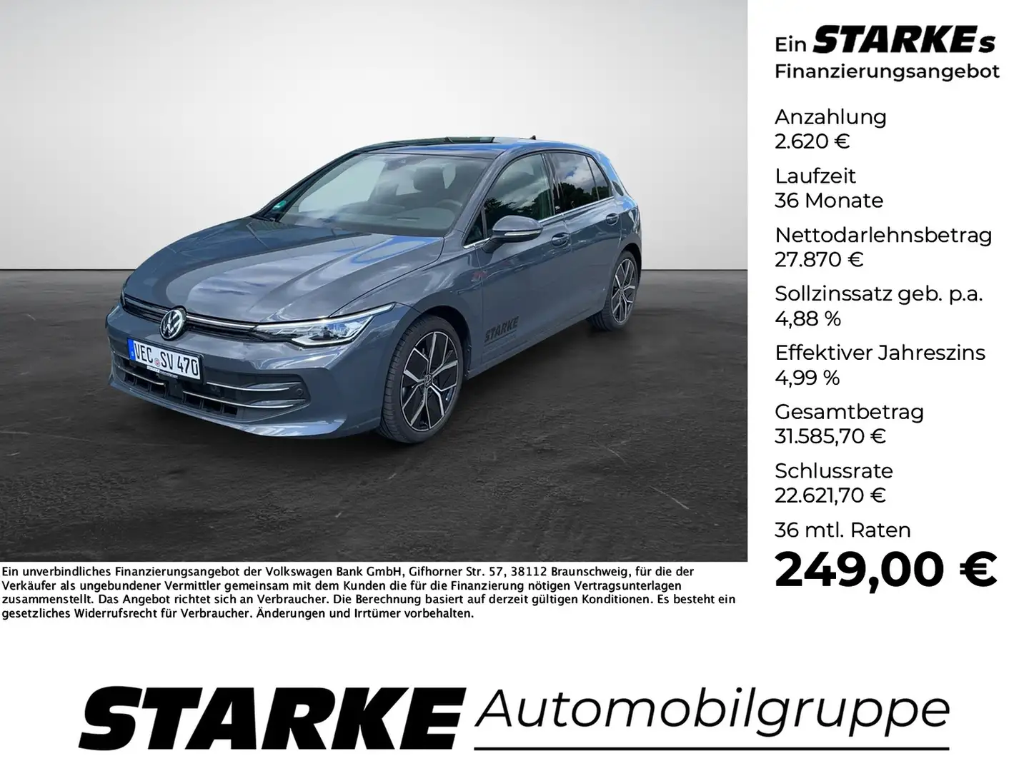 Volkswagen Golf 1.5 eTSI DSG Edition 50 Gris - 1
