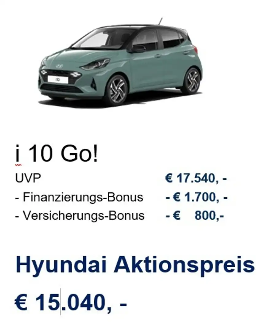 Hyundai i10 GO / 15.040,- bei Leasing u. Versicherung Rot - 1