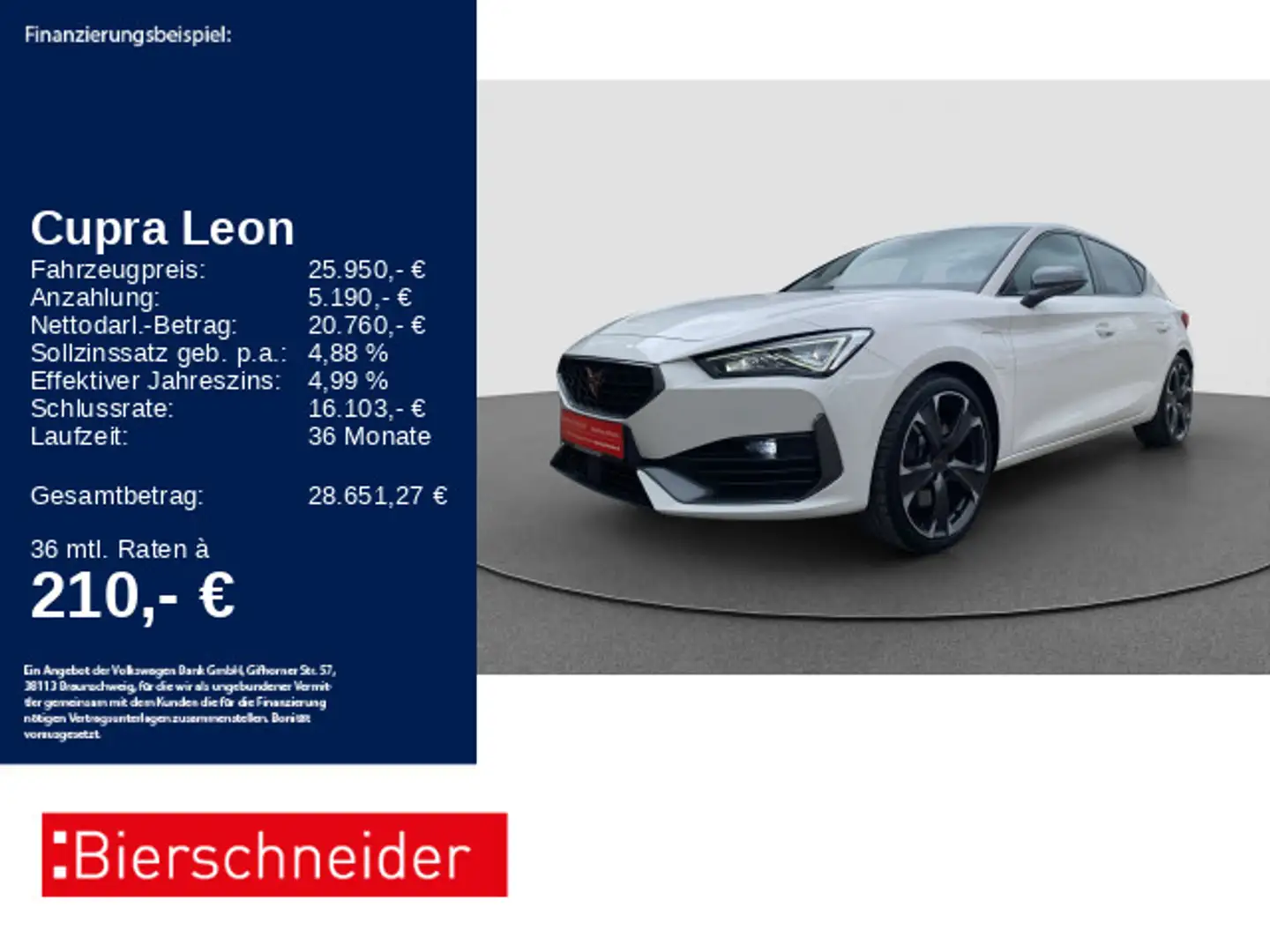 CUPRA Leon 1.4 e-Hybrid VZ LED DCC NAVI SHZ 19 Weiß - 1